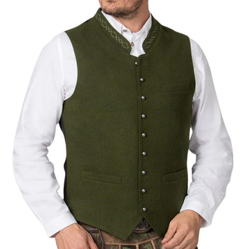 Authentic Green Lederhosen Vest for Festive German Style