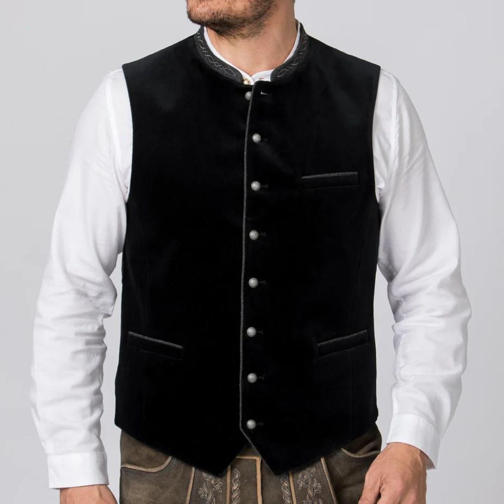 Black Velvet Oktoberfest Vest Mens