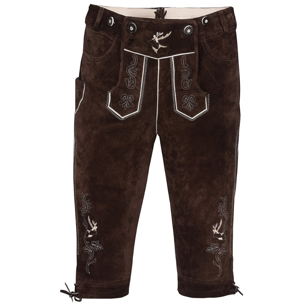 German Traditional Bundhosen Dark Brown Men's