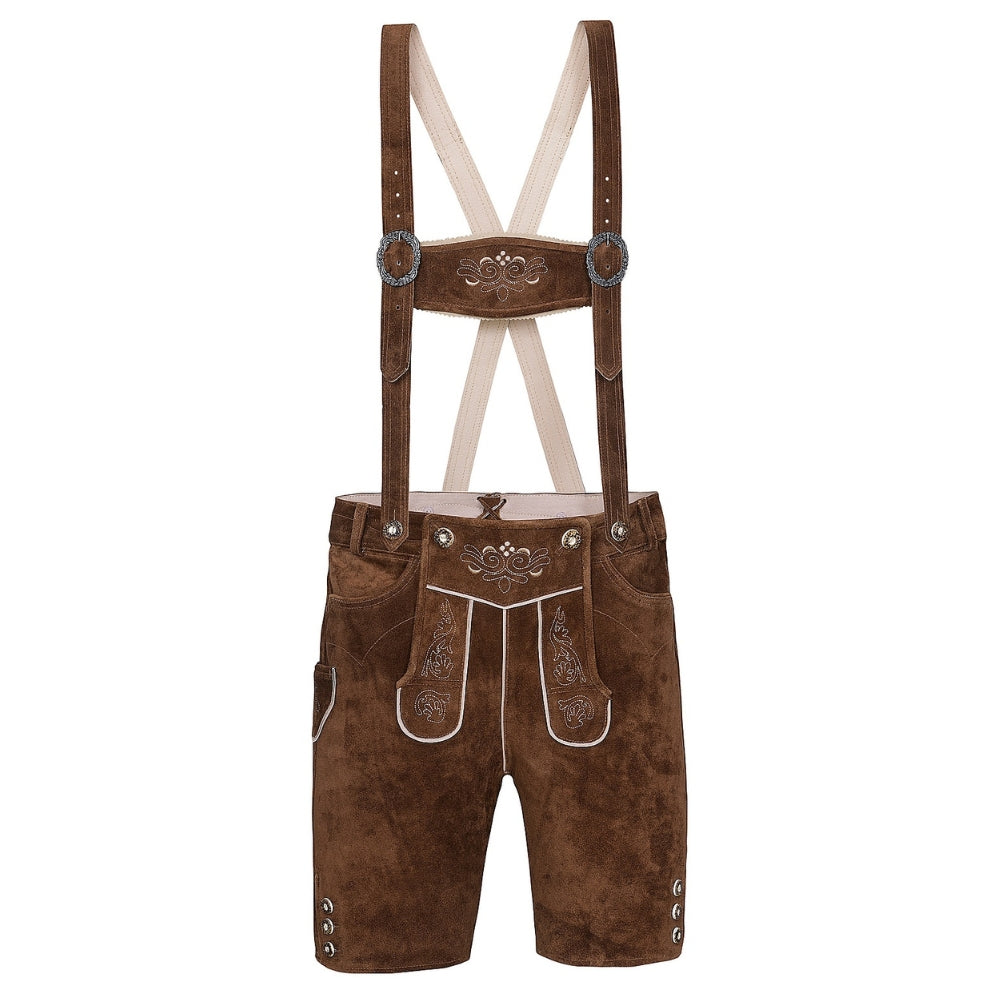 Short Traditional Lederhosen Medium Brown