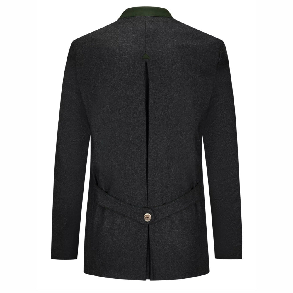 Oktoberfest Men Tracht Coat Black Wool