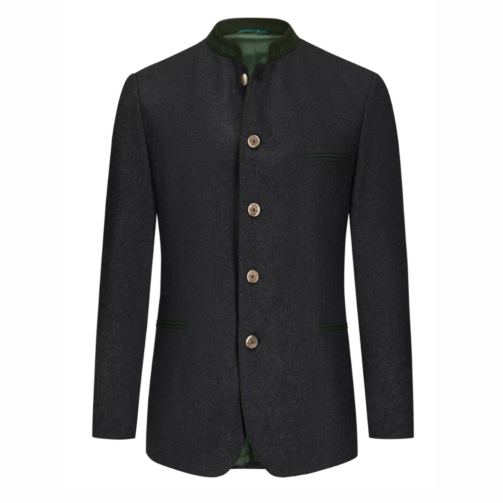 Oktoberfest Men Tracht Coat Black Wool