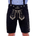 Short Traditional German Lederhosen Black