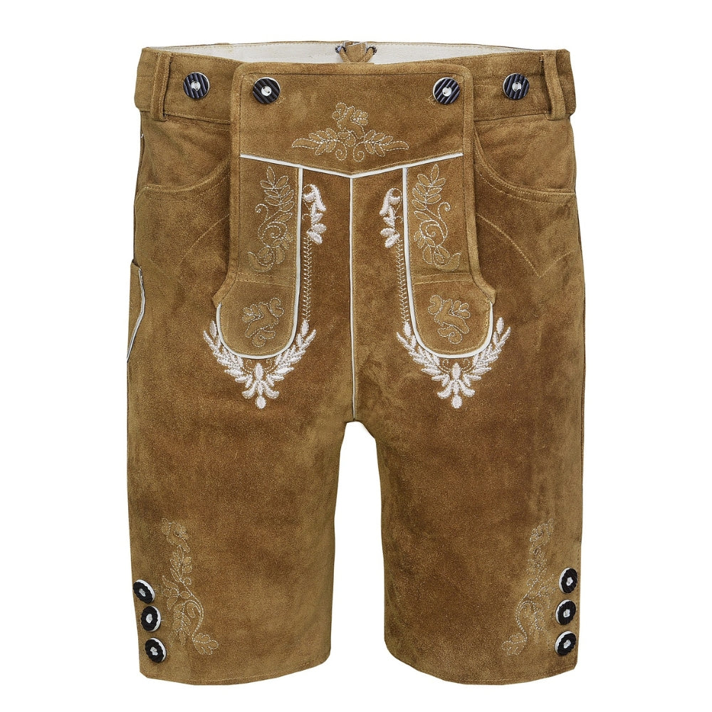 Short Traditional Lederhosen Light Brown