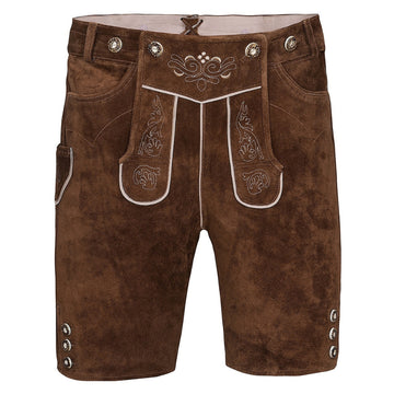 Short Traditional Lederhosen Medium Brown