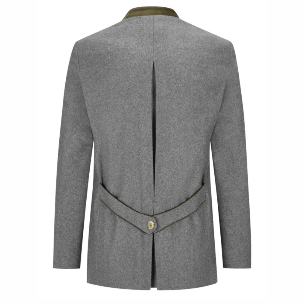 Traditional Oktoberfest Winter Jacket Gray Wool