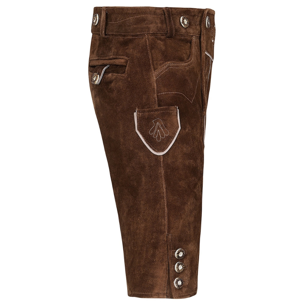 Traditional German Lederhosen Brown Rose
