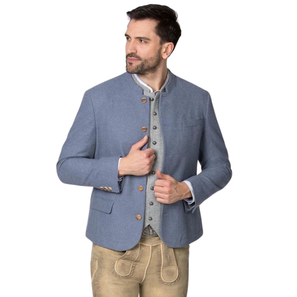 Blue Traditional Jacket Classics – Mottled Loden Fabric